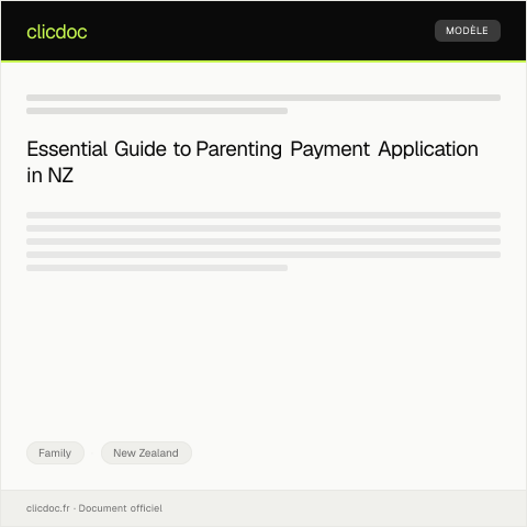 Document preview: Application for Parenting Payment — Family, New Zealand