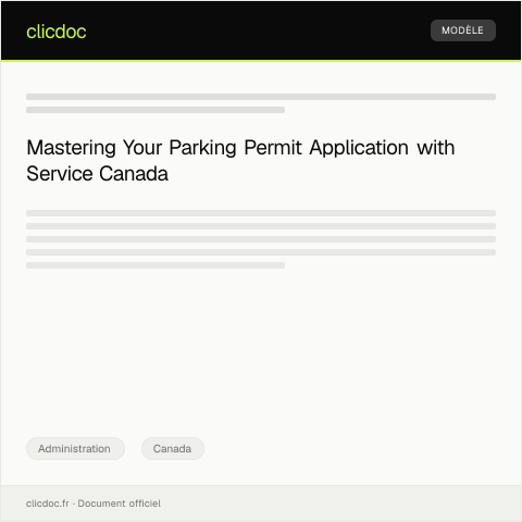 Document preview: Application for Parking Permit / Demande de permis de stationnement — Administration, Canada