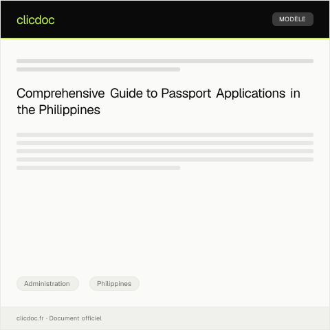 Document preview: Application for Passport — Administration, Philippines