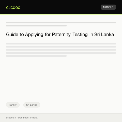 Document preview: Application for Paternity Testing – Form 32 — Family, Sri Lanka
