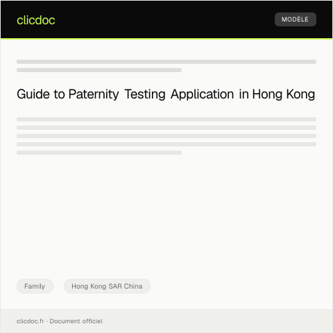 Document preview: Application for Paternity Testing 父子鑑定申請 — Family, Hong Kong SAR China