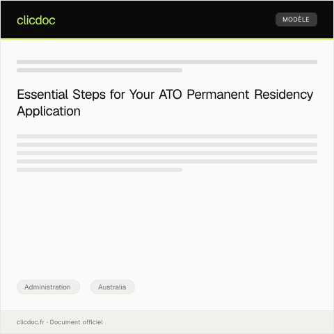 Document preview: Application for Permanent Residency Documentation — Administration, Australia