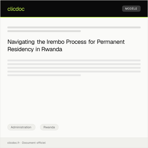 Document preview: Application for Permanent Residency Permit via Irembo — Administration, Rwanda