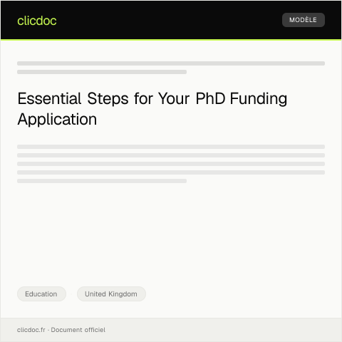 Document preview: Application for PhD Research Funding — Education, United Kingdom
