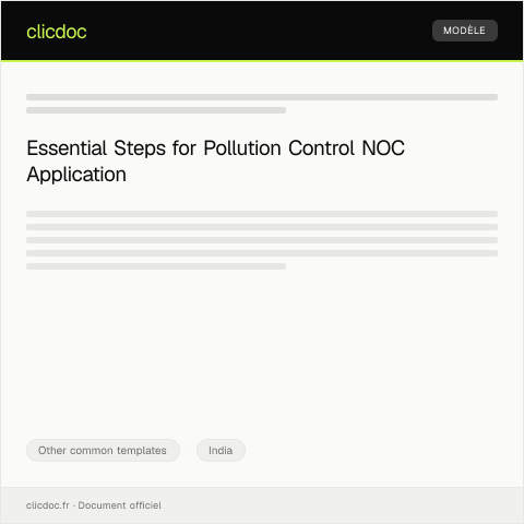 Document preview: Application for Pollution Control NOC — Other common templates, India