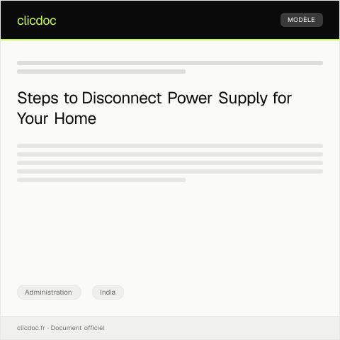 Document preview: Application for Disconnection of Power Supply for Residential Property — Administration, India