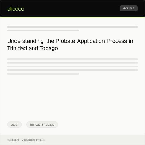 Document preview: Application for Probate of Will (PW 040) — Legal, Trinidad & Tobago