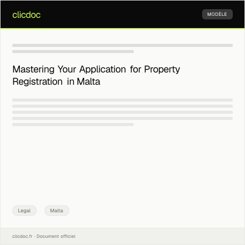Document preview: Application for Property Registration / Applikazzjoni għas-Registrazzjoni tal-Proprjetà — Legal, Malta