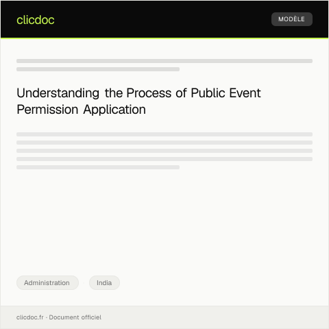Document preview: Application for Permission to Conduct Public Event from Municipal Authorities — Administration, India