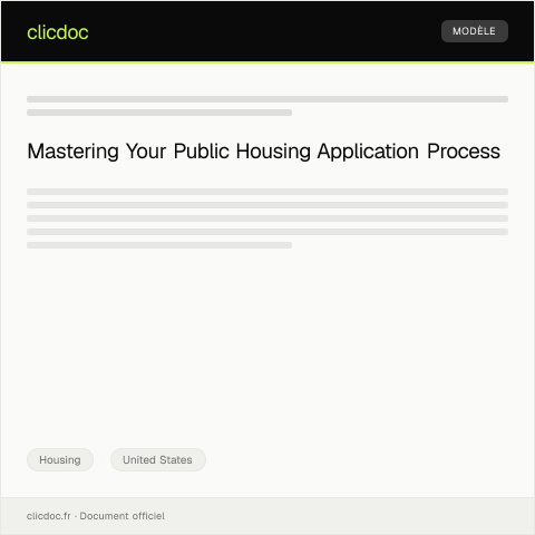 Document preview: Application for Public Housing — Housing, United States
