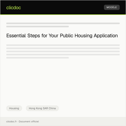 Document preview: Application for Public Housing申請公共房屋 — Housing, Hong Kong SAR China