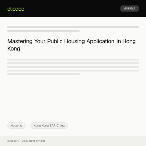 Document preview: Application for Public Housing — Housing, Hong Kong SAR China
