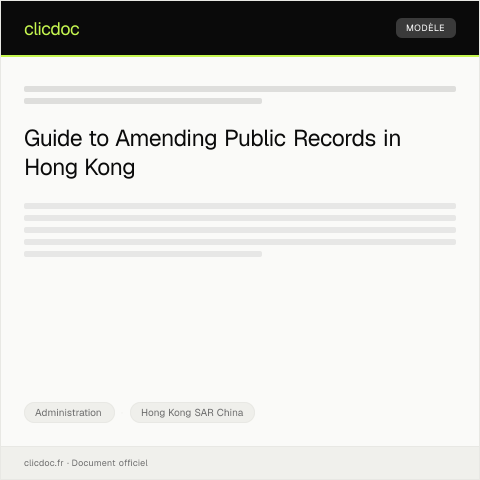 Document preview: Application for Public Record Amendment from Government Records Service — Administration, Hong Kong SAR China