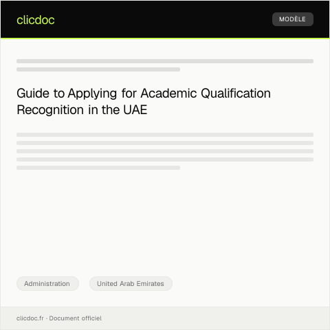 Document preview: Application for Recognition of Foreign Academic Qualifications in UAE — Administration, United Arab Emirates