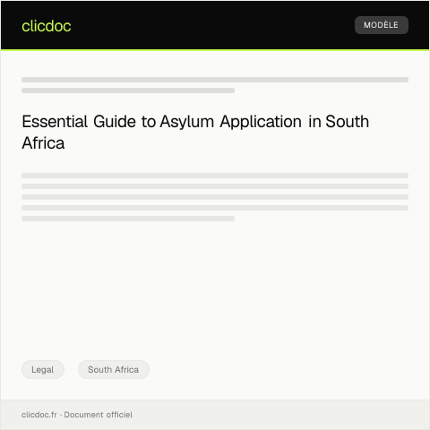Document preview: Application for Refugee Status and Asylum Procedures — Legal, South Africa