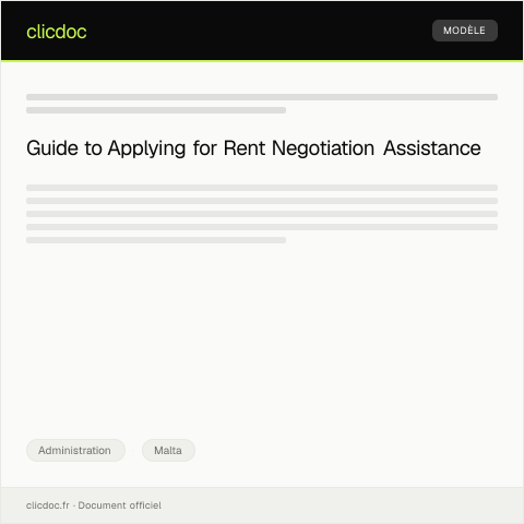 Document preview: Application for Assistance in Negotiating Rent Terms — Administration, Malta