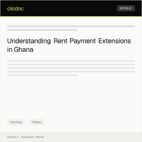 Document preview: Application for Rent Payment Extension Due to Financial Hardship — Housing, Ghana