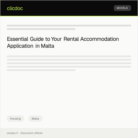 Document preview: Application for Rental Accommodation — Housing, Malta