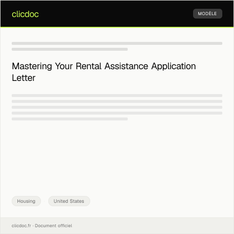 Document preview: Application for Rental Assistance Program — Housing, United States
