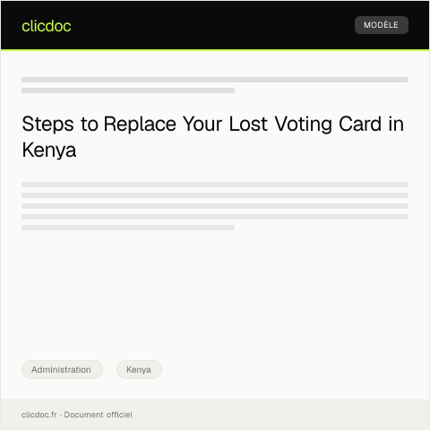Document preview: Application for Replacement of Lost Voting Card at IEBC — Administration, Kenya