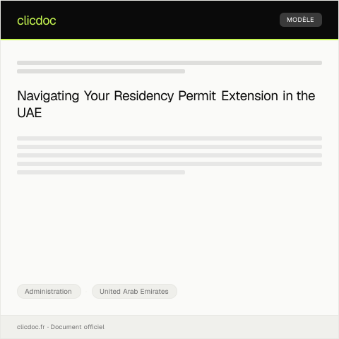 Document preview: Application for Extension of Residency Permit at ICA—Federal Authority for Identity — Administration, United Arab Emirates