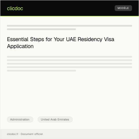 Document preview: Application for Residency Visa — Administration, United Arab Emirates