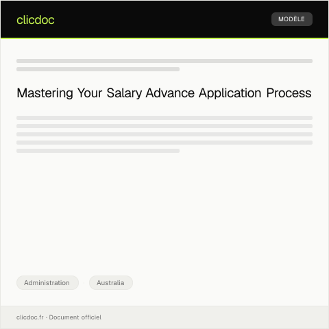 Document preview: Application for Salary Advance — Administration, Australia