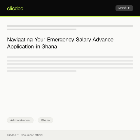 Document preview: Application for Salary Advance Due to Emergency at Ghana Commercial Bank — Administration, Ghana