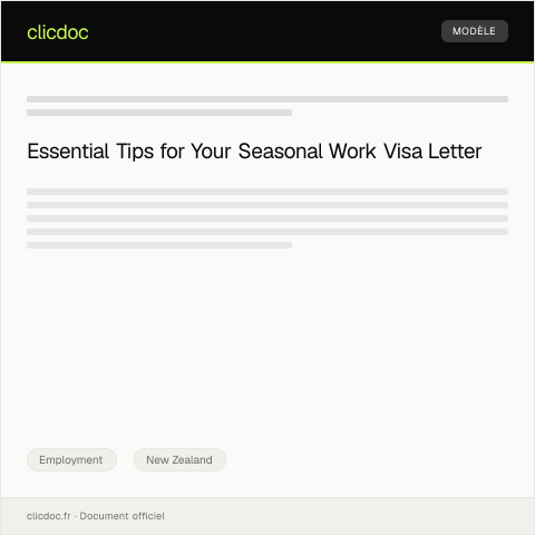 Document preview: Application for Seasonal Work Visa / Tono mō te raihana mahi wā kirihi — Employment, New Zealand