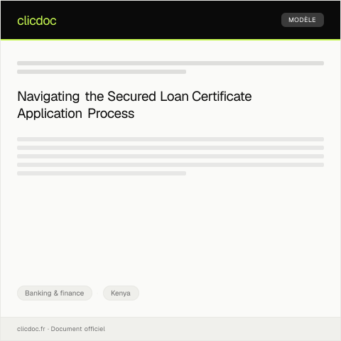 Document preview: Application for Secured Loan Certificate (Form BK-SEC048) — Banking & finance, Kenya