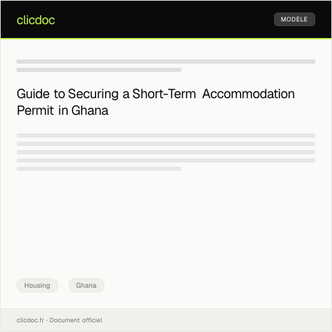 Document preview: Application for Short-Term Accommodation Permit from Local Municipal Authority — Housing, Ghana