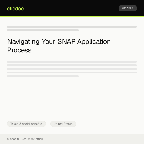 Document preview: Application for Supplemental Nutrition Assistance Program (SNAP) — Taxes & social benefits, United States
