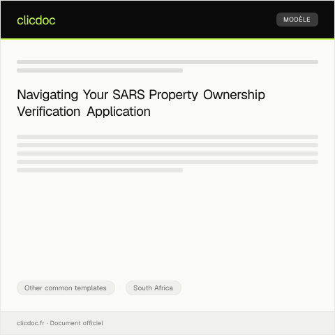 Document preview: Application for South African property ownership verification — Other common templates, South Africa