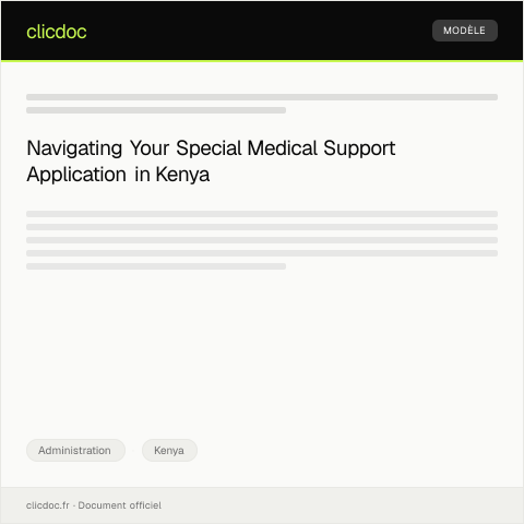 Document preview: Application for Special Medical Support from Ministry of Health — Administration, Kenya