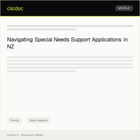 Document preview: Application for special needs support for my child at Ministry of Education — Family, New Zealand