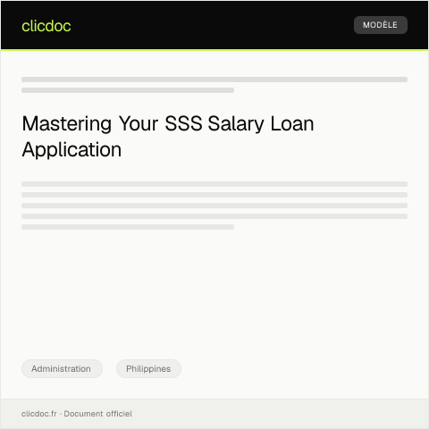 Document preview: Application for Social Security System (SSS) Salary Loan — Administration, Philippines