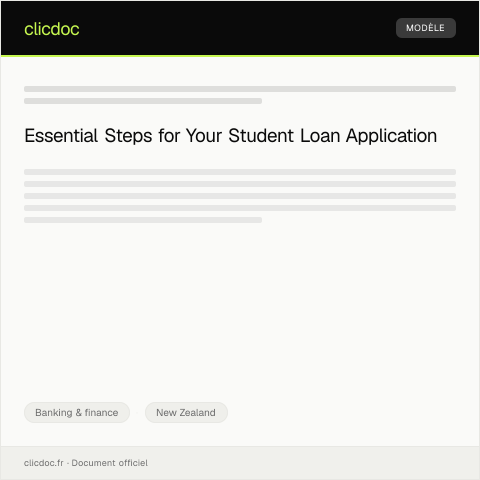 Document preview: Application for Student Loan / Tono mō te nama tauira — Banking & finance, New Zealand