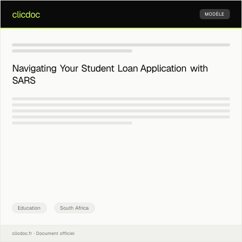 Document preview: Application for Student Loan Assistance from National Student Financial Aid Scheme — Education, South Africa