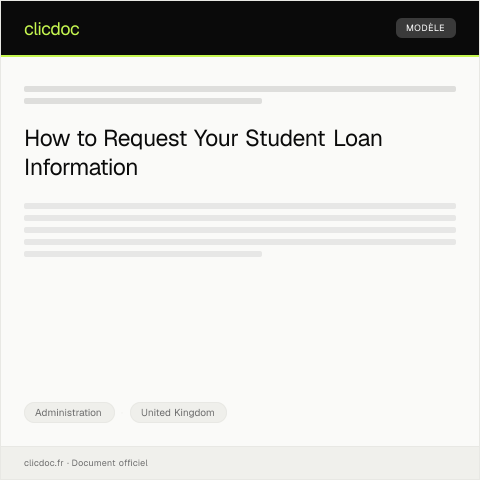 Document preview: Application for Student Loan Information — Administration, United Kingdom