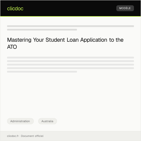 Document preview: Application for Student Loan or Fee Assistance — Administration, Australia