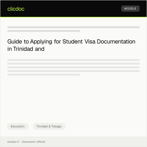 Document preview: Application for Student Visa Documentation from Immigration Authorities — Education, Trinidad & Tobago