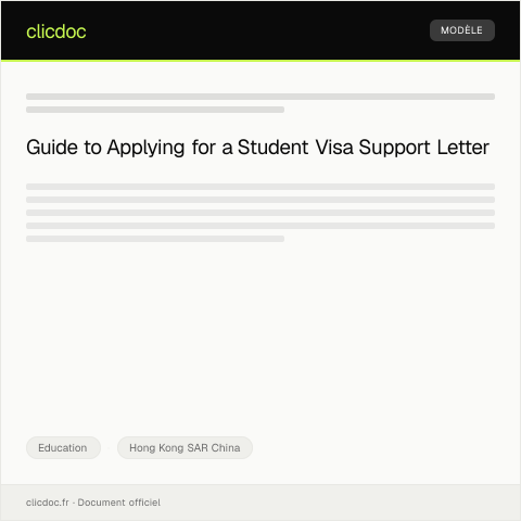 Document preview: Application for Student Visa Support Letter from Institution — Education, Hong Kong SAR China