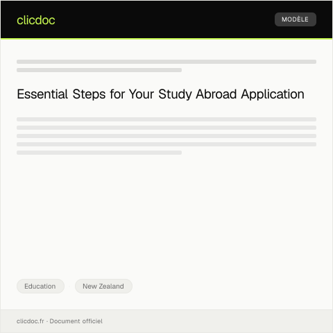 Document preview: Application for Study Abroad or Exchange Program / Tono mō te Whakauru ki te Mahitahi Momo Ako — Education, New Zealand