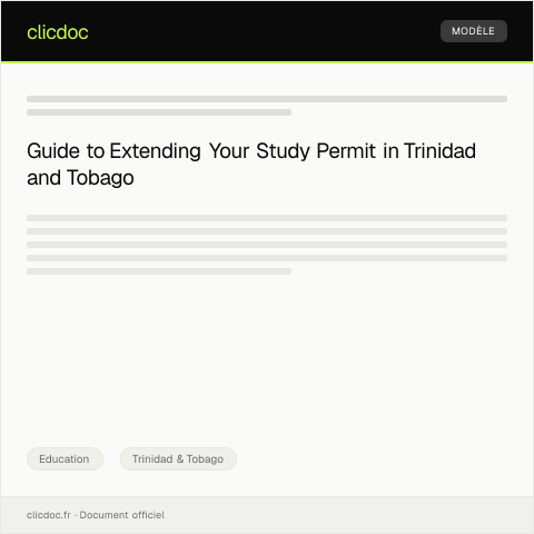 Document preview: Application for Study Permit Extension — Education, Trinidad & Tobago