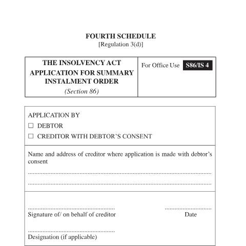 Document preview: Application for Summary Instalment Order _IS4 — Form, Mauritius (CERFA n°Application-for-Summary-Instalment-Order-_IS4)