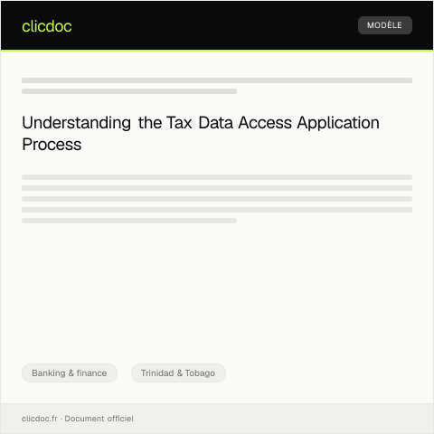 Document preview: Application for Tax Data Access (Freedom of Information Act) — Banking & finance, Trinidad & Tobago