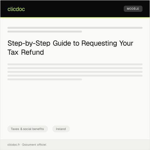 Document preview: Application for a Refund of Overpaid Tax — Taxes & social benefits, Ireland