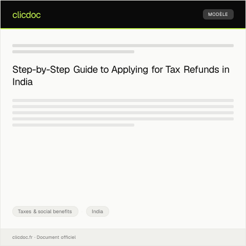 Document preview: Application for Tax Refund — Taxes & social benefits, India