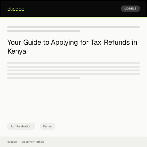 Document preview: Application for Refund of Overpaid Taxes from Kenya Revenue Authority — Administration, Kenya