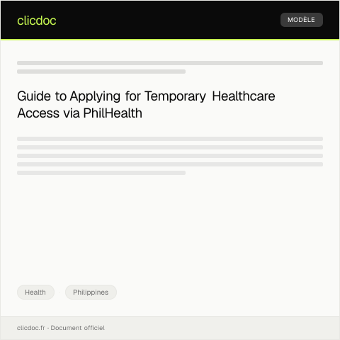 Document preview: Application for Temporary Healthcare Access via PhilHealth — Health, Philippines